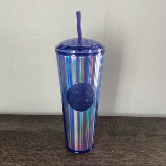 Starbucks NWT Purple Dome Lid Wisteria Kaleidoscope Venti Cold Tumbler 24oz 2022 - Picture 1 of 6